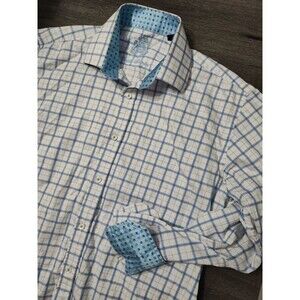 English laundry men's white blue dress shirt button down formal sleeve,16, 34-35